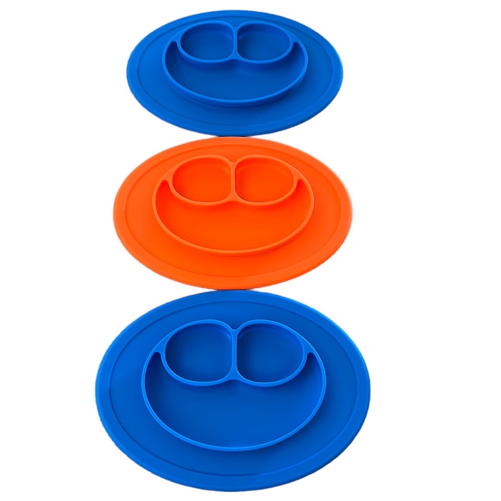Silicone suction divided plates - 3 pack